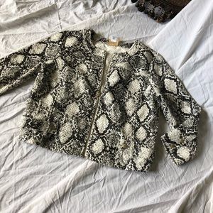 Ruby Rd Faux Snakeskin Croo ZIP Jacket